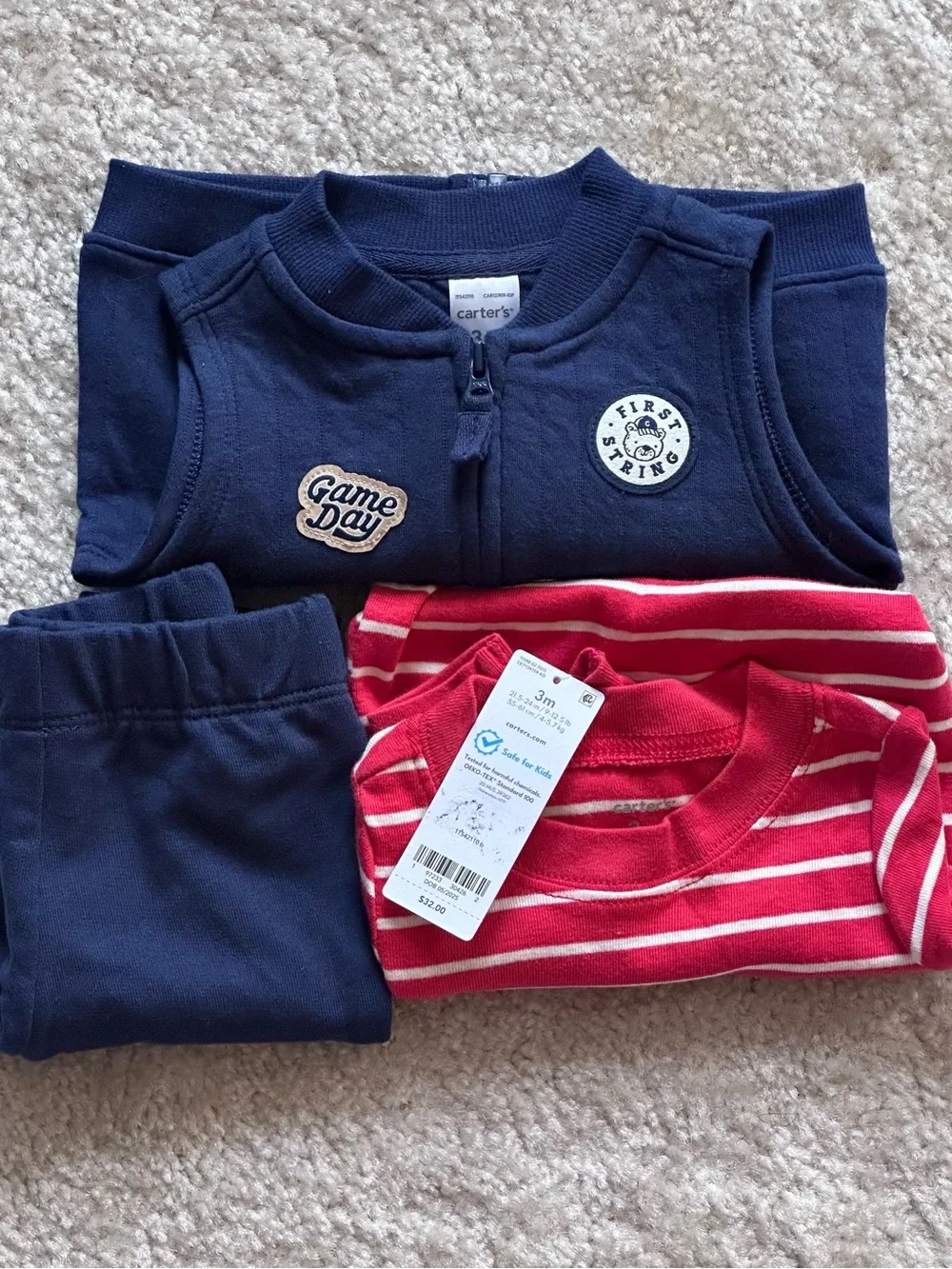 Carter's - Baby Boy 3-Piece Game Day Little Vest Set